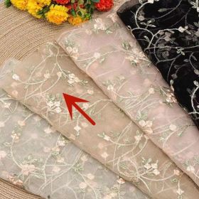 Ancient Children's Clothes Embroidered Lace Fabric (Option: Apricot-4yard)