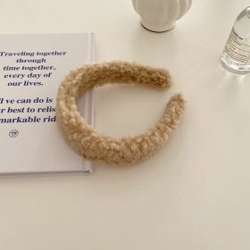 Women's Fashion Temperament Lambswool Hair Band (Color: Beige)