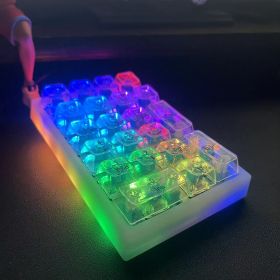 Tri-mode Digital Machine Keyboard Arm Wireless Bluetooth (Option: Fully Transparent-Tea Shaft-USB)