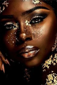 Black Gold African Woman Poster Abstract Canvas Painting (Option: E-60x90cm)