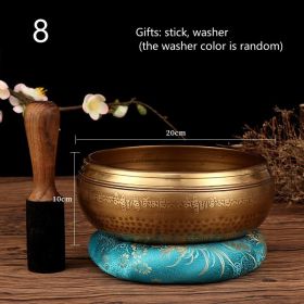Tibetan Nepal Handmade Singing Bowls Set Buddha Mantra Design (Option: Buddhist music bowl-20CM)