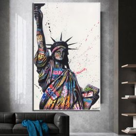 Statue Of Liberty Graffiti Art Canvas Painting (Option: White-70x110cm)