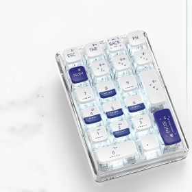 Fashionable Wireless Three-mode Transparent Numeric Keypad (Option: Morse Code Raw-Ice Crystal Shaft-USB)