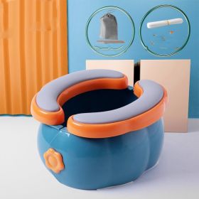 Portable Foldable Toilet For Children Going Out (Option: Blue-PU pad)