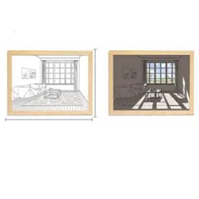Modern Minimalist Bedside Lighting Decorative Painting (Option: Blue Sky-S-USB)
