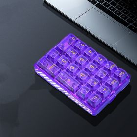 Wireless Bluetooth Tri-mode Transparent External 21-key Numeric Keypad (Option: Purple-Ice Crystal Shaft-USB)