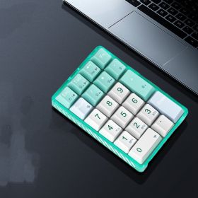 Wireless Bluetooth Tri-mode Transparent External 21-key Numeric Keypad (Option: Green-Ice Crystal Shaft-USB)