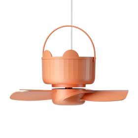 Remote Control Portable Electric Fan (Option: Orange-USB)