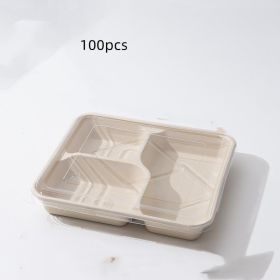 Disposable Biodegradable And Environmentally Friendly Lunch Box (Option: 3 Style-100PCS)