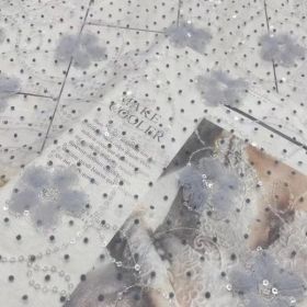 Fashion Sequin Crochet Embroidered Lace Fabric (Option: Grey-4Yard)