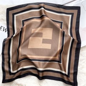 Luxury And Minimalist Letter Scarf (Option: Black edge-70X70cm)